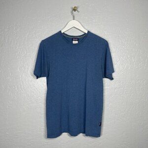 Patagonia Men M Heathered Blue Daily Tee Short Sleeve Crew Neck Shirt Cotton